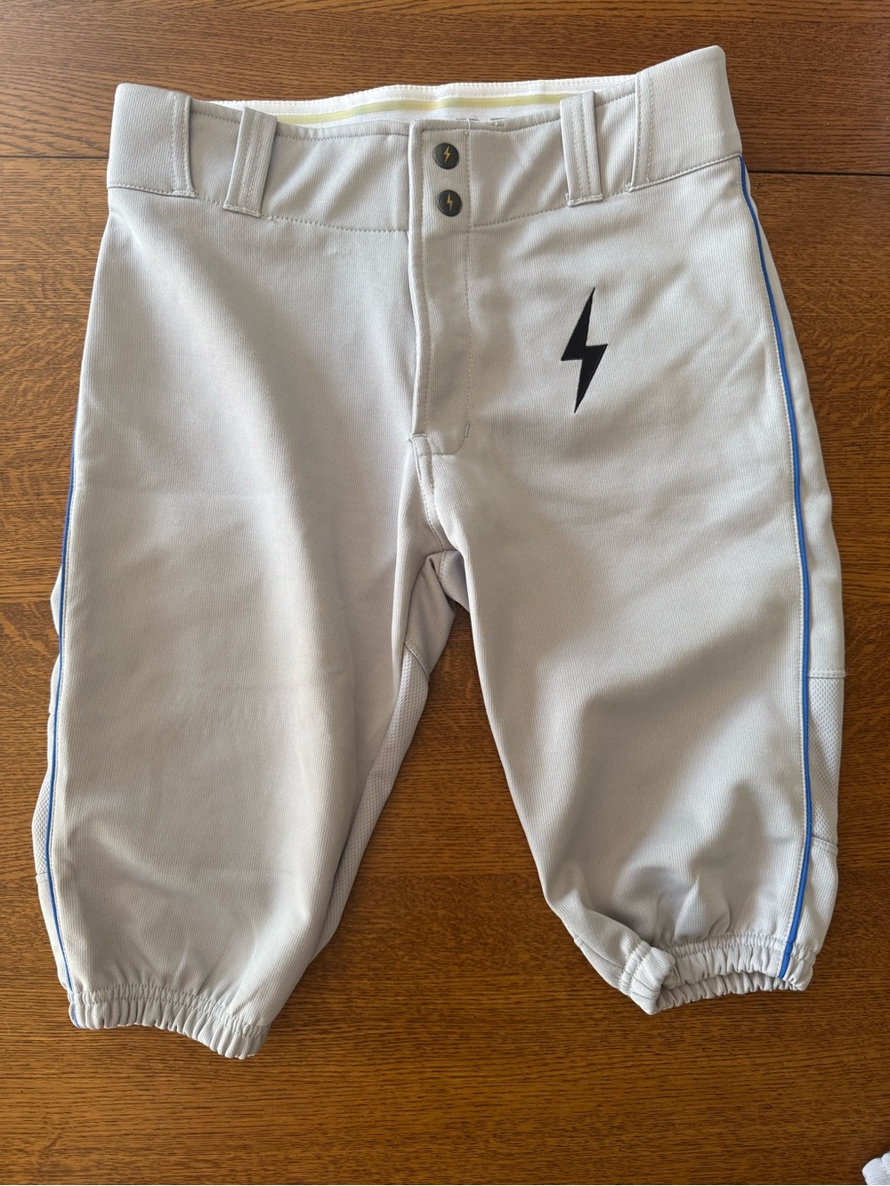 Bruce Bolt Gray with Royal Blue Piping baseball knickers